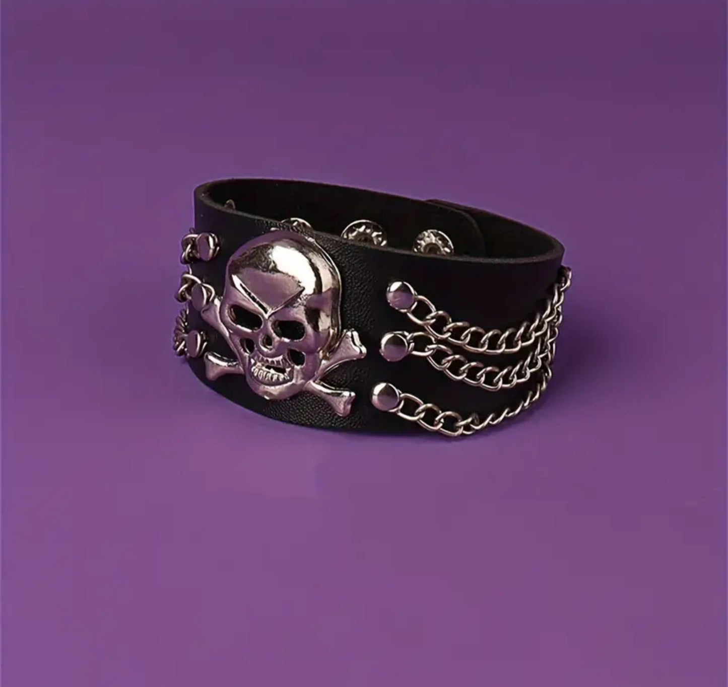 Punk Rivet Nightclub Trend Bracelet Skull Bracelet, Bangle Chain, Gothic Multi-level Leather Fashion Women Jewelry