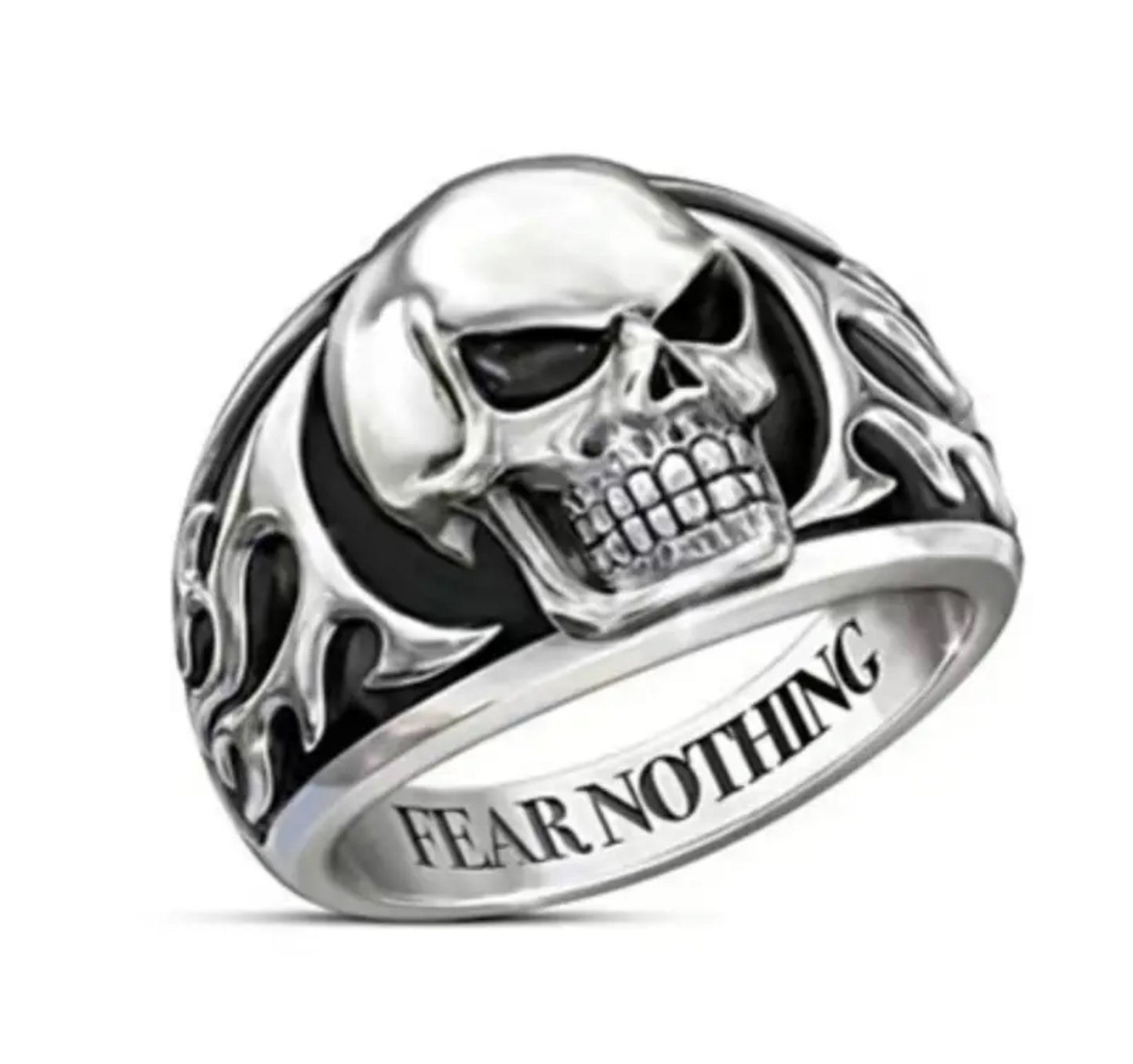 Alloy Dripping Oil Stylish Skull Decor Ring, Suitable For Men's Daily Wear