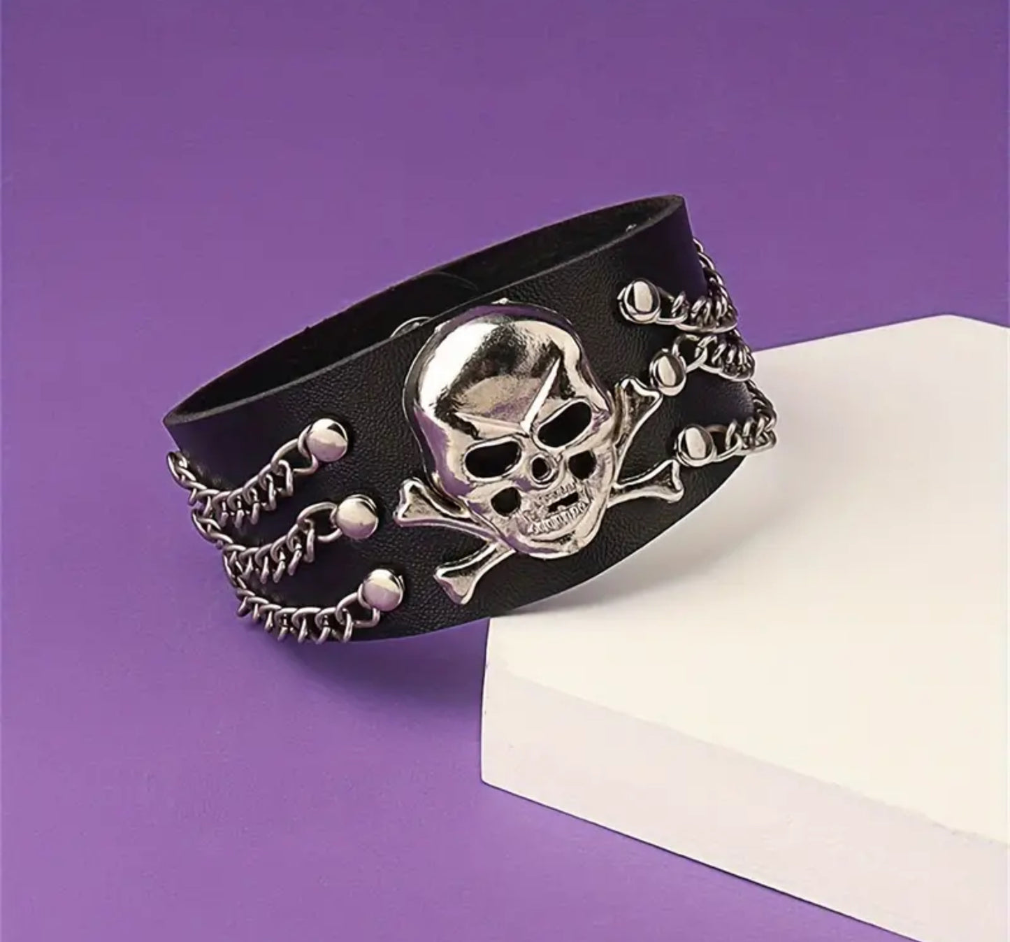 Punk Rivet Nightclub Trend Bracelet Skull Bracelet, Bangle Chain, Gothic Multi-level Leather Fashion Women Jewelry