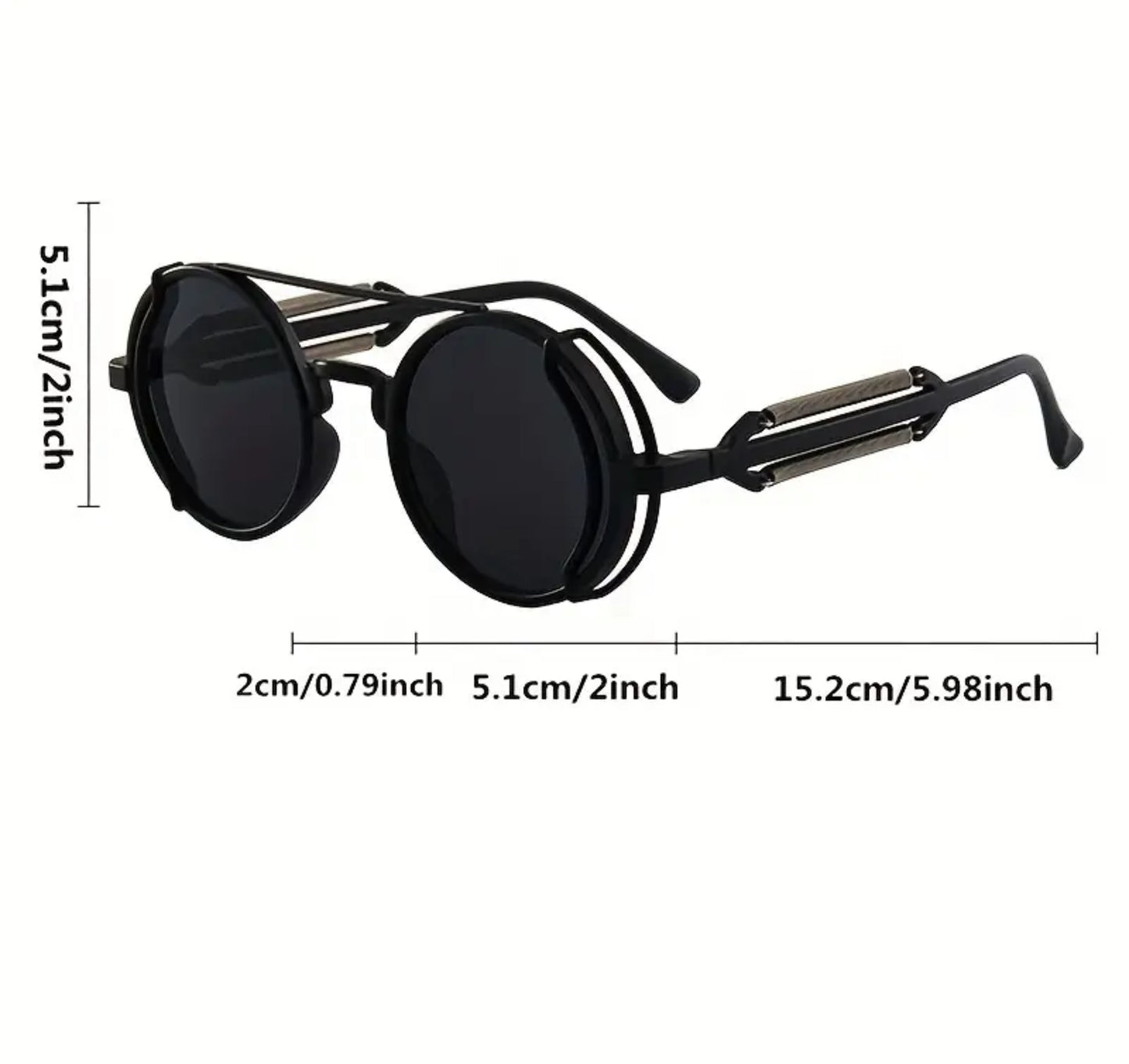 Steampunk Sunglasses for Women and Men - Tinted Lens, Retro Style, Spring Decor Temple Glasses, Perfect Photo Prop Eyewear