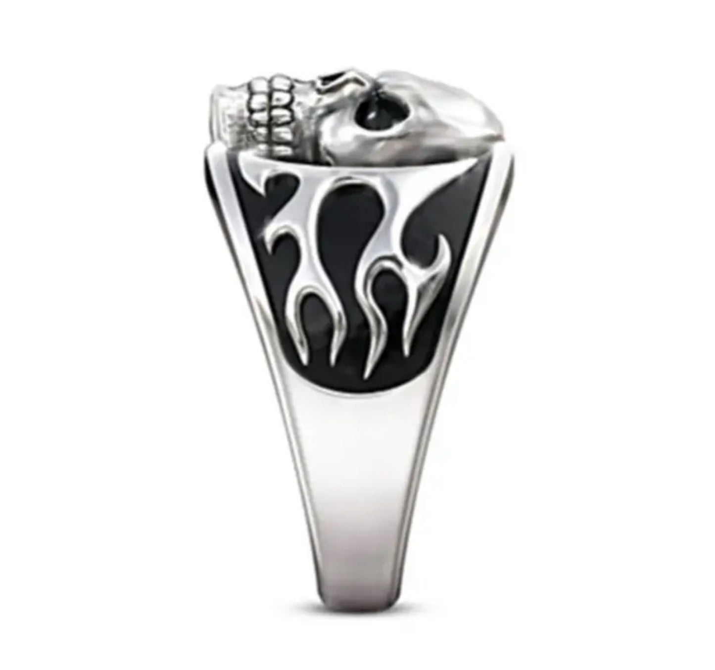 Alloy Dripping Oil Stylish Skull Decor Ring, Suitable For Men's Daily Wear