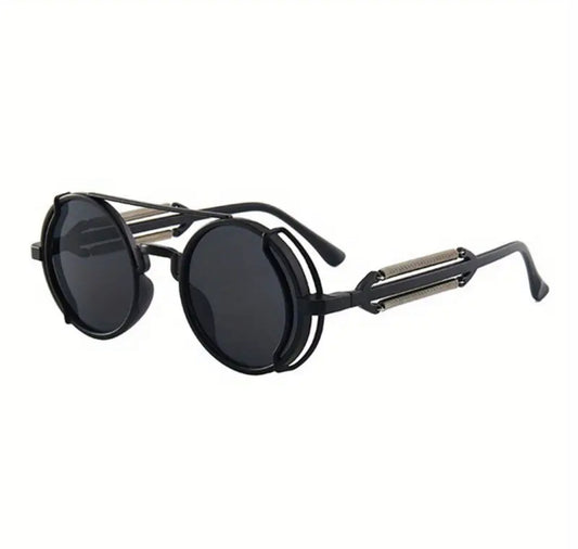 Steampunk Sunglasses for Women and Men - Tinted Lens, Retro Style, Spring Decor Temple Glasses, Perfect Photo Prop Eyewear