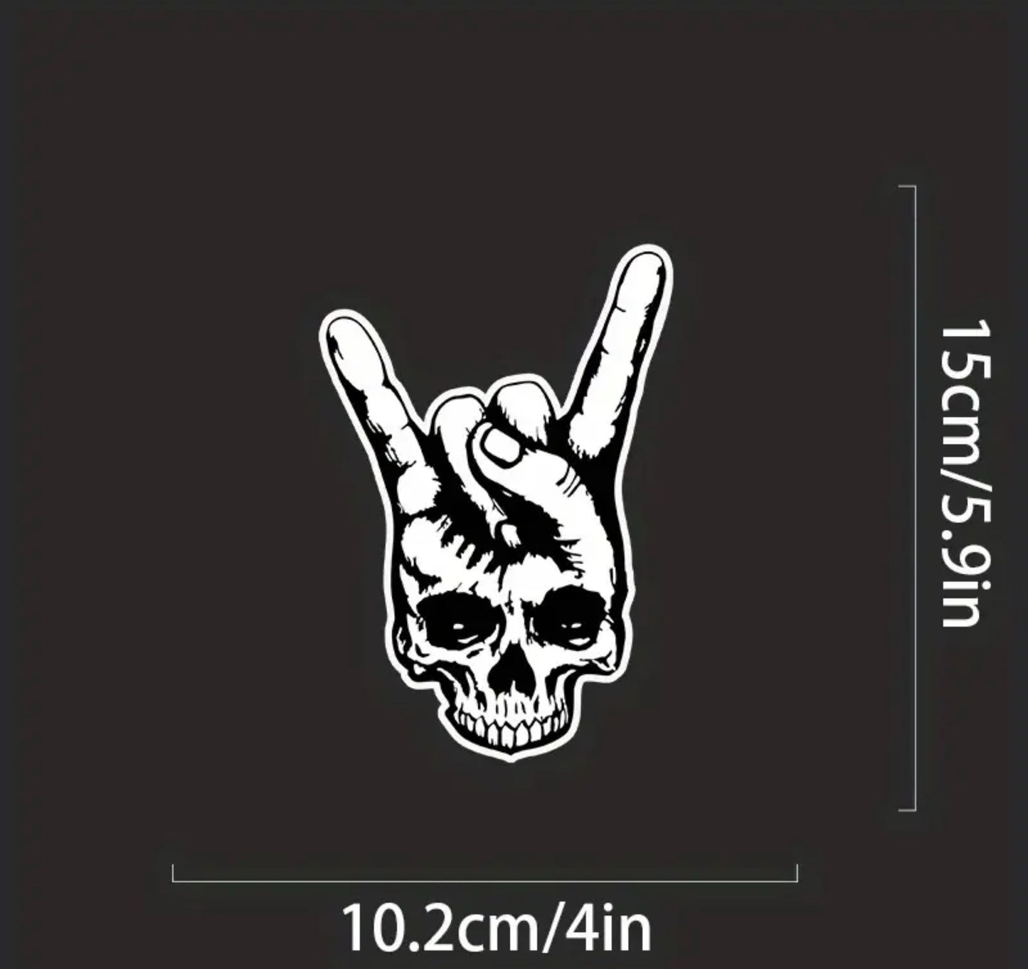 Skull Hand Horns Rock N Roll Heavy Metal Fist Ozzy Window Vinyl Decal Sticker